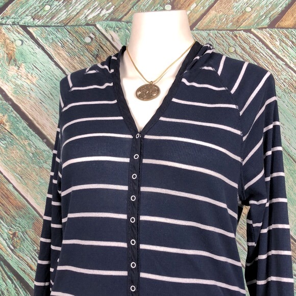 A7 - Splendid Hooded Waffle Knit Henley - Large - Picture 2 of 7